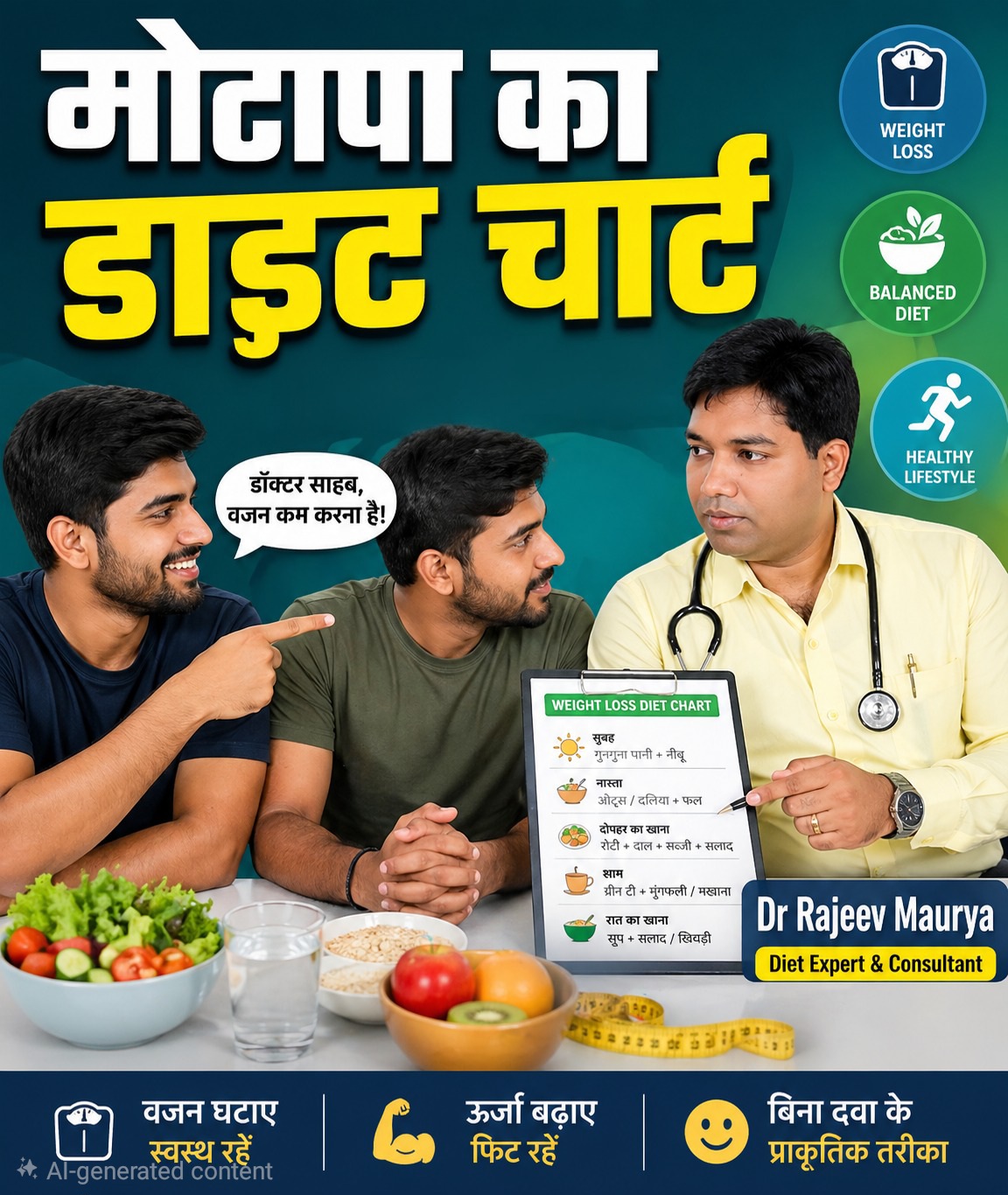 मोटापे का आहार चार्ट<